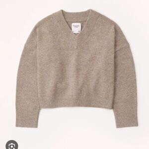 Abercrombie & Fitch Taupe V-Neck Sweater